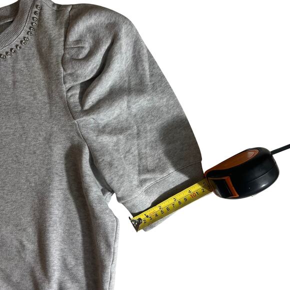 Express Women’s Embellished Crew Neck, Size M, Puff Sleeve Sweatshirt - Picture 5 of 9